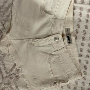 White jean shorts